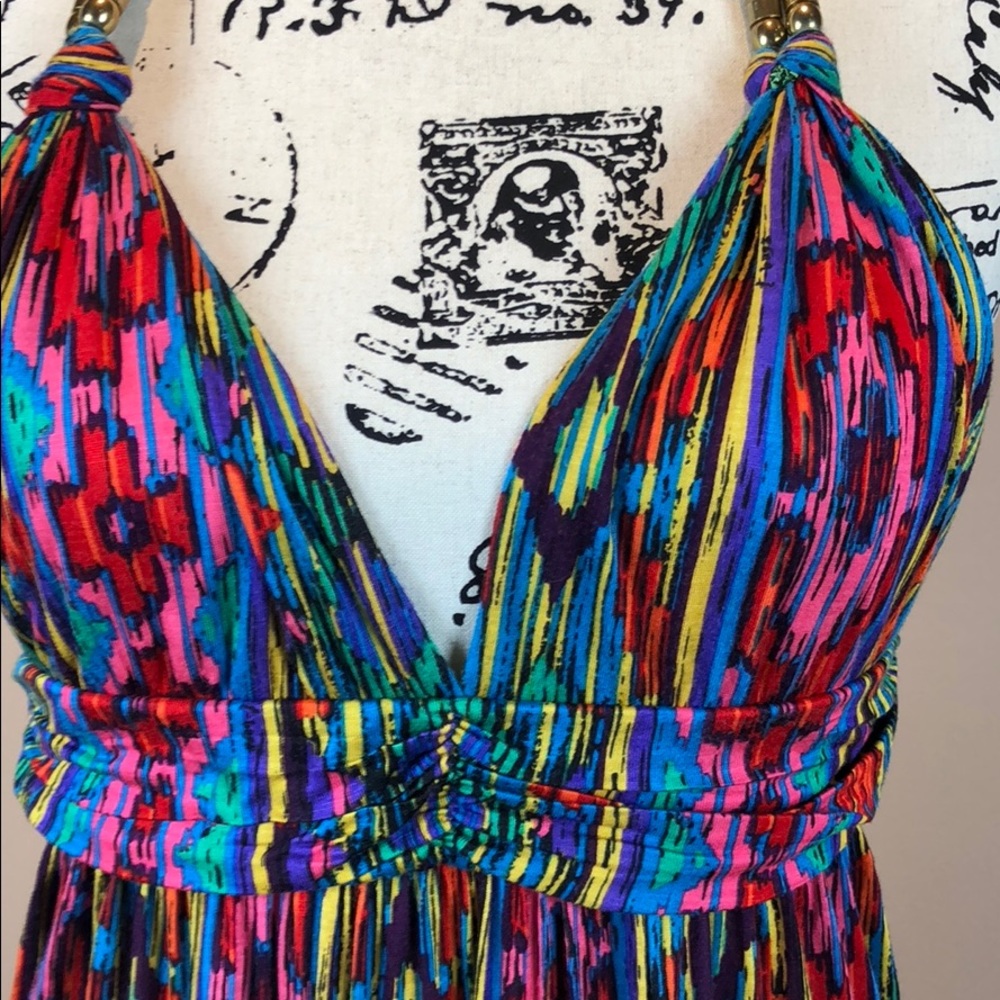 t-bags Los Angeles Rainbow Halter Maxi Dress - Picture 6 of 8